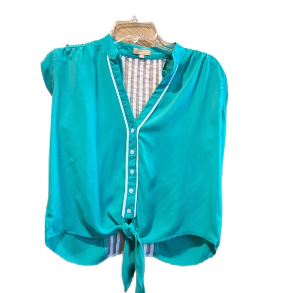 Takara green and white tank blouse size small